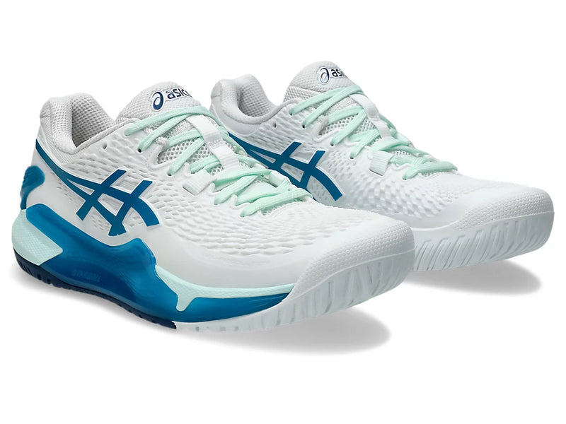 Asics Women's Gel-Resolution 9 (White/teal)