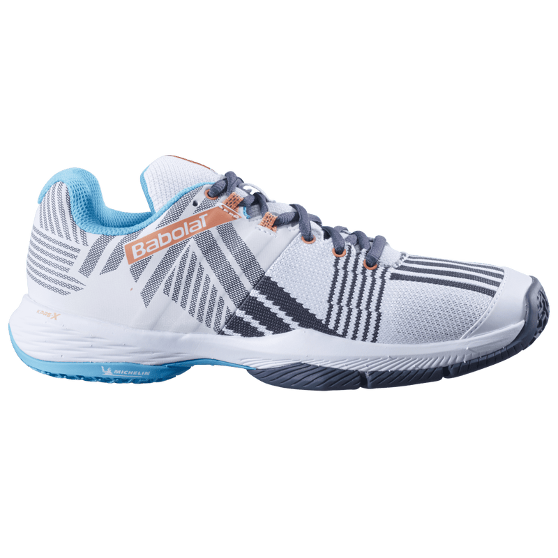 Babolat Women's Sensa Padel Shoe (White/Canyon sunset)